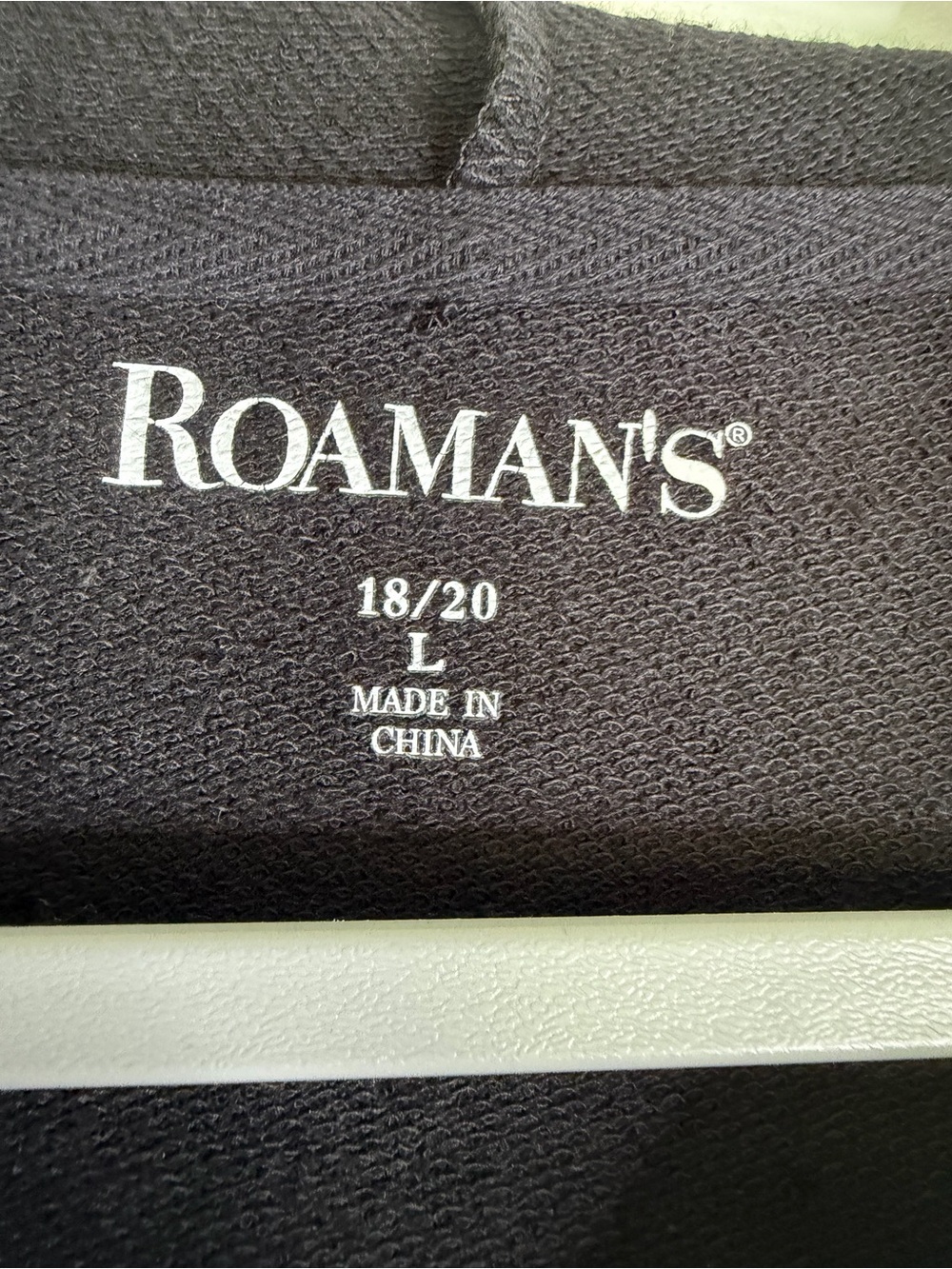 Roaman's Black Hooded Zip Cardigan with Lace Trim - Picture 3 of 7